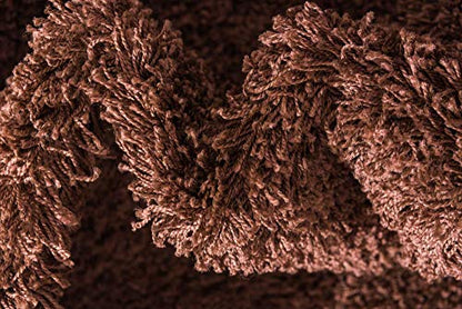 Unique Loom Solid Shag Collection Area Rug (2' x 3' 1" Rectangle, Chocolate Brown) - color: Chocolate Brown, size: 2' x 3'1" (Rectangular)