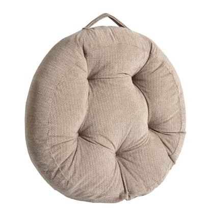 Floor Pillow Cushion with Handle for Adults Women Men | Large Meditation & Sitting Cushion Pillow for Tatami, Living Room, Yoga (1, Brown, Round, 22" x 22" x 6") - color: Brown, Round