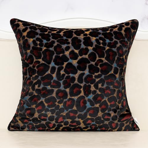 Alerfa Black Floral Throw Pillow Cover 20 x 20 Inch Cut Velvet Sqaure Luxury Decorative Pillow Cover for Couch Living Room Bedroom - color: Black, size: 20" x 20" (Pack of 1)