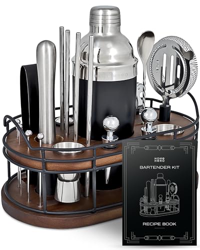 Home Hero 22 Pcs Bartender Kit + 2 Pcs Santoku Knife