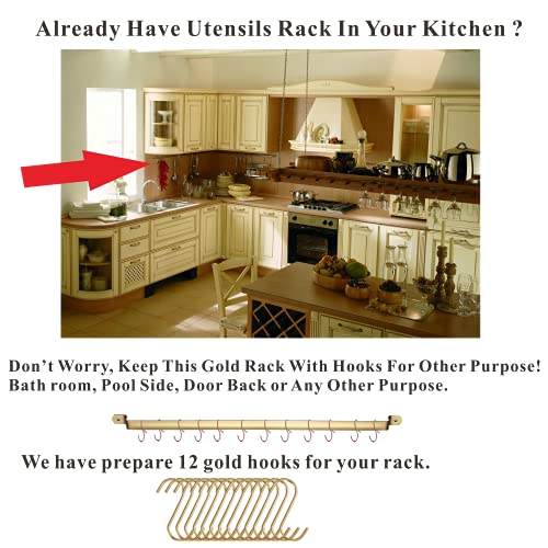 Gold Cooking Utensils Set, Kyraton Stainless Steel 37 Pieces Kitchen Utensils Set with Titanium Gold Plating, Kitchen Gadgets Tool Set with Utensils Racks Heat Resistant Dishwasher Safe - color: 2.37 piece gold set