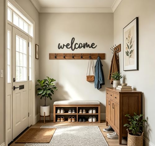 Wooden Welcome Sign for Back to School Decorations, First Day of School Wall Decorations, Rustic Welcome Sign for Classroom Home Entryway Front Door