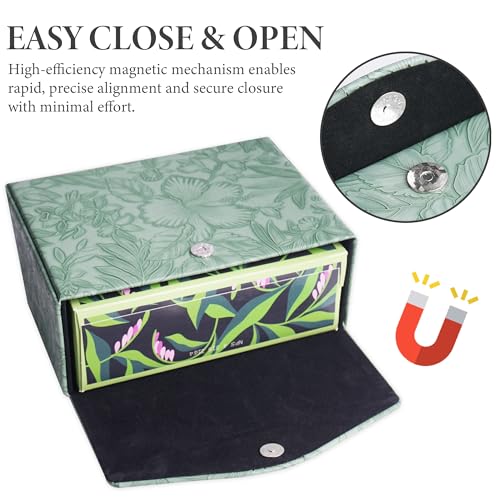 Hand Towels Box Cover,PU Leather Tissue Box Cover Holder Compatible with Kleenex Disposable Paper Hand Towels Suitable for Dining,Kitchen,Bathroom(1-Carved Dark Green) - color: 1-carved Dark Green2
