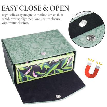 Hand Towels Box Cover,PU Leather Tissue Box Cover Holder Compatible with Kleenex Disposable Paper Hand Towels Suitable for Dining,Kitchen,Bathroom(1-Carved Dark Green) - color: 1-carved Dark Green2