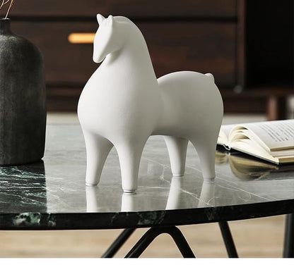 Modern Simple Ceramic White Horse Living Room Home Office Decoration (Small White Horse) - size: samll