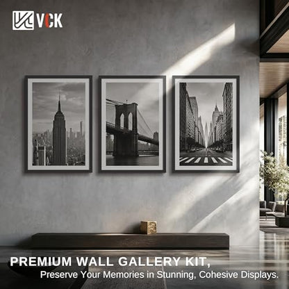 VCK 16x24 Poster Frames Black - 6 Pack, Wide Border Wood Picture Frame, Multi-Directional Display Family Photos, Office Prints, Studio/Gallery, Wall Hanging - color: Black, size: 16 x 24