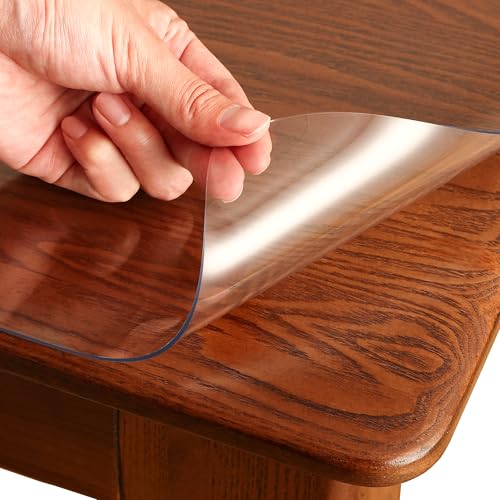 Clear Table Cover Protector 12 x 48 Inch, 1.5mm Plastic Desk Mat | Waterproof, Anti-Scratch, Heat-Resistant, Transparent Vinyl Tablecloth for Writing Desk Dining Table Dresser, FDA Compliant - color: Clear 1.5mm, size: 12'' x 48''