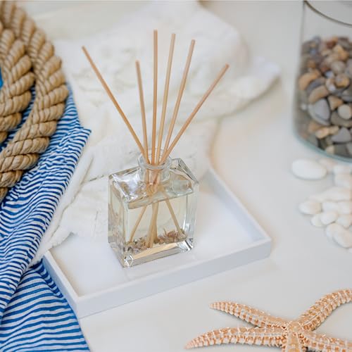 Reed Diffuser Set, Ocean Mist & Sea Salt - Bathroom Décor | Made with Essential Oils & Real Botanicals, Sleek Rectangular Refillable Glass Bottle, Made in the USA - color: Ocean Mist & Sea Salt