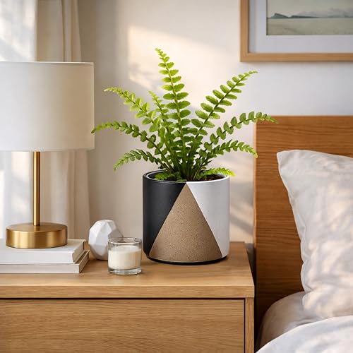 D'vine Dev 2-Pack Cachepot with Clear Pot, 6.5 in, Midnight Mesa, 93-V-C-2 | Dual-Pot System, Root Visibility, Bottom Watering Support, Enhanced Drainage, Artistic Stoneware Design, Easy Plant Care - color: Midnight Mesa, size: 6.5” Cachepot + 6“ Clear Gr