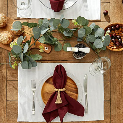 DII Basic Everyday Ribbed Tabletop 100% Cotton, Placemat Set, 13x19, White, 6 Piece - color: White, size: 13x19"