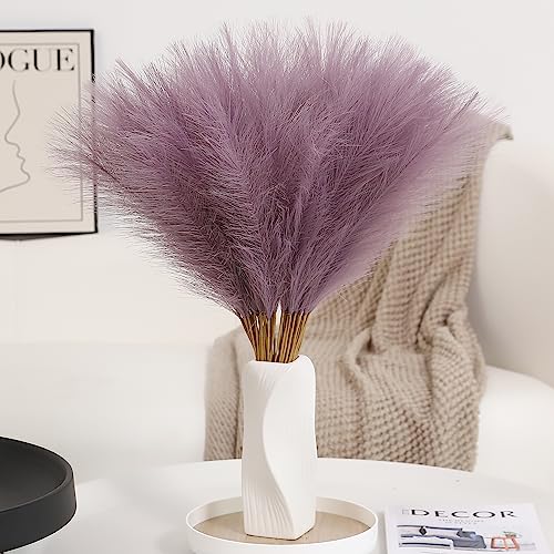 Wertuirk Purple Pampas Grass Decor - 30pcs 24 Inch Small Faux Pampas Grass Decor, Artificial Pompas Floral for Vase Filler, Table Centerpieces, Kitchen and House Decor (Purple) - color: Purple, size: 30 Pieces