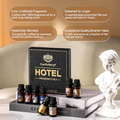 Hotel Diffuser Oil Gift Set - Inspired by 5-Star Hotel Scents - My Way,Ritz - C,White Tea,Baccarat,Four Seasons,Hilton,Beachfront Villa,Paris Coast, Fragrance Oil Set
