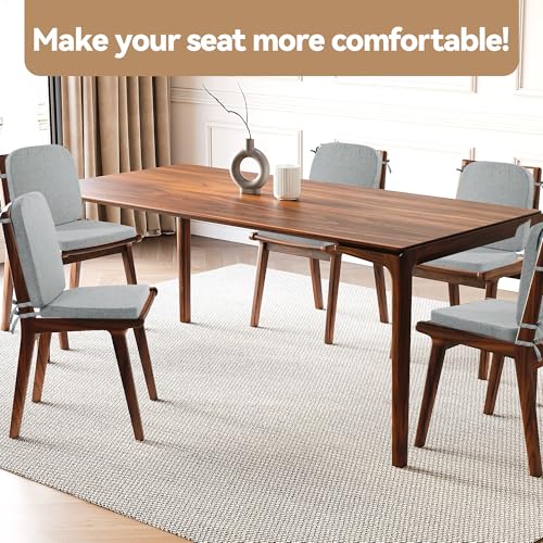 HOMBYS Kitchen Chair Back Cushion & Seat Cushion, Dining Room Chair Cushions,Seat Cushions for Kitchen Chairs,High Density Foam Seat Pad & Backrest,Chair Pads for Dinning Chair with Elastic Bands,grey