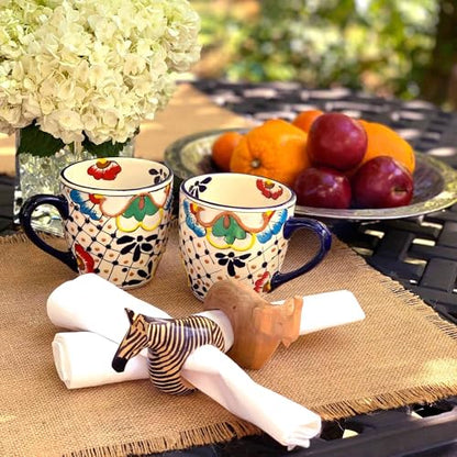 Mahogany Wood Animal Napkin Rings Set of Six - Handmade Wooden Napkin Rings - color: Assorted Animals