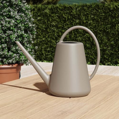 1 Gallon Resin Watering Can, with Ergonomic Curved Handle & Long Spout | for Indoor & Outdoor Plants,Birch Grey