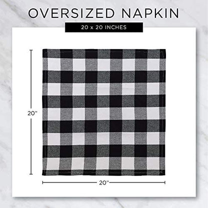 DII Buffalo Check Collection, Classic Farmhouse Cloth Napkin Set, 20x20, Pink & White, 6 Piece - color: Pink & White, size: 20" x 20" (Set of 6)