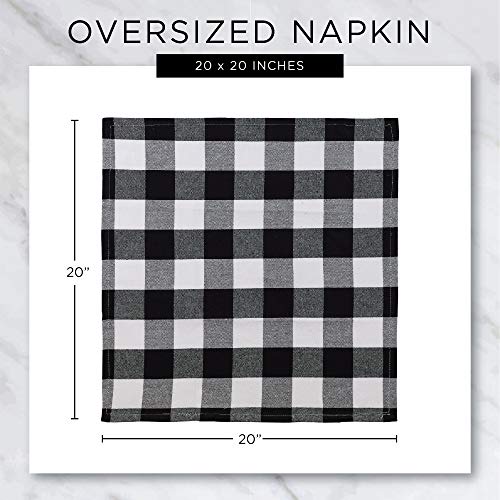 DII Buffalo Check Collection, Classic Farmhouse Cloth Napkin Set, 20x20, Navy & Cream, 6 Piece - color: Navy & Cream, size: 20" x 20" (Set of 6)