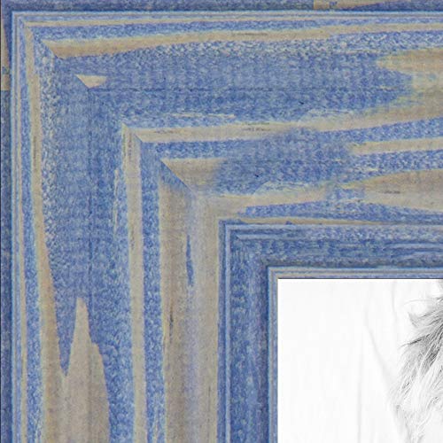 ArtToFrames 18x18 inch Deep Periwinkle Barnwood Frame Wood Picture Frame, 2WOM0066-56673-YBLU-18x18