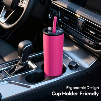 25 oz Candy Tumbler, Insulated Water Bottle with Straw Lid | Double Wall Stainless Steel, 2-in-1 Lid, Flexible Straw, Cup Holder Friendly, Dishwasher Safe, BPA Free, Pastel Pink - color: Pastel Pink, size: 25 Ounces