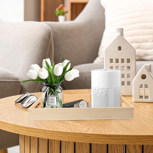 LotFancy Wooden Nested Serving Trays, Set of 5, for Craft and Decor | Unfinished Natural Wood Trays with Handles, Food Organizer for Breakfast, Lunch, Dinner - size: 16.125" x 10.125" x 1.5"