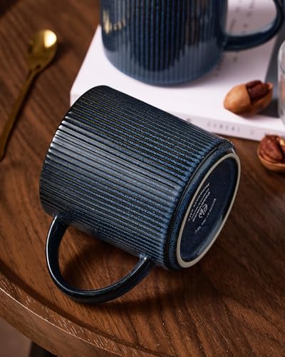 famiware Coffee Mug Set of 4, Star 16 oz Large Mugs Cup Set with Handle | Ceramic Mug for Coffee, Latte, Tea, Stackable Drinkware Set, Microwave & Dishwasher Safe, Nebulas Blue - color: Nebulas Blue, size: 4 Count (Pack of 1)
