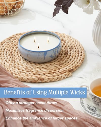 M&SENSE 3 Wick Midsummer Nights Soy Scented Candles for Home, 12oz, | Triple Wick, 40 Hour Long Burn, Non-Toxic,100% Natural SoyWax, Stress Relaxing Aromatherapy Candle Gift for Women Men - color: Midsummer Nights
