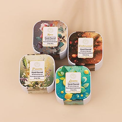 Premium 8-Pack Organic Aromatherapy Candles, Hand-Poured Soy Wax Jars, Natural Fragrance for Home Décor, Housewarming, Birthdays, and Relaxing Evenings