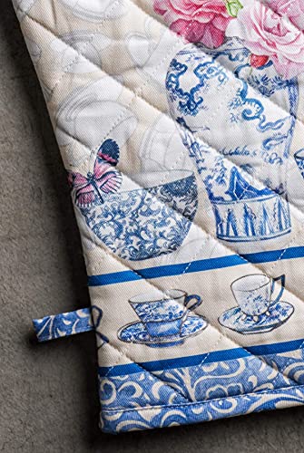 Maison d' Hermine Canton Bundle Set 100% Cotton Set of 3 Kitchen Towels (20 Inch by 27.5 Inch) and Oven Mitt (7.5 Inch by 13 Inch)/Pot Holder (8 Inch by 8 Inch)