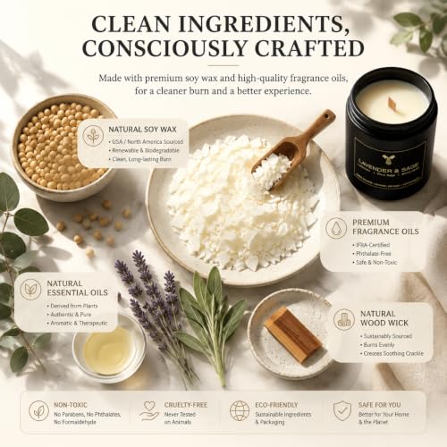 Scented Candles Set, 6 Pack Soy Wax Candles for Home, 42 oz, Birthday Gift | Up to 200 Hours Total Burn Time, Bergamot Cedar Lavender Sage Cypress Sea Salt Jasmine Amber Woods - color: 6 Pack Candle Set
