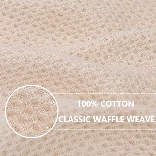 Homaxy 100% Cotton Waffle Weave Kitchen Dish Cloths 18-Pack, Beige | 12 x 12 Inches, Ultra Soft Absorbent Dish Towels, Quick Drying Dish Rags with Hanging Loop - color: Beige, size: 12 X 12 - 18 Pack