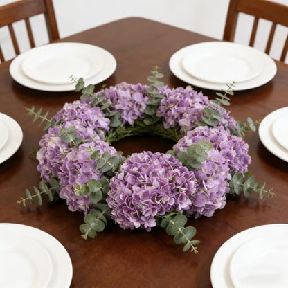 Kimura's Cabin 6Pcs Artificial Hydrangeas Flower Silk Fake Flowers,Purple | Faux Hydrangea Flowers with Stems,Wedding Party Bouquet Arrangements,Home Table Centerpieces,Vase Filler Plants,Office Deco - color: Purple