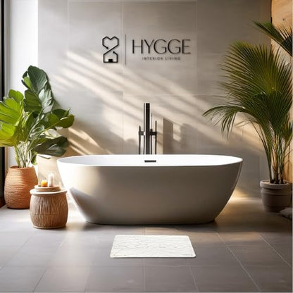 Diatomaceous Earth Stone Bath Mat - Ivory Bloom | Modern Fast Dry Bathroom Floor Shower Mat, Quick Drying Premium Luxury Diatomite Spa Stone Gift, Non-Slip Base, 23.6" x 15.4" - color: Ivory Bloom