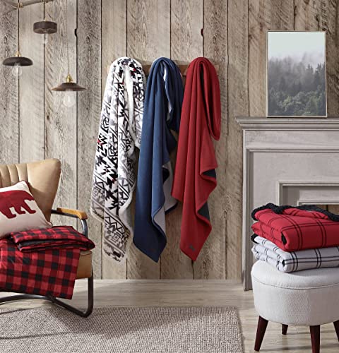 Eddie Bauer - Throw Blanket, Soft & Reversible Cotton Flannel Bedding, Throw Blanket for Couch or Bed (Kettle Falls Red/Black, 50" x 60") - color: Kettle Falls Red/Black