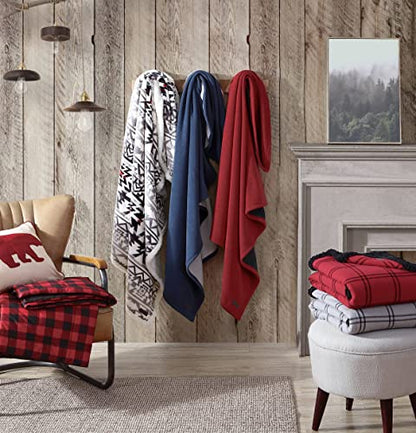 Eddie Bauer - Throw Blanket, Soft & Reversible Cotton Flannel Bedding, Throw Blanket for Couch or Bed (Kettle Falls Red/Black, 50" x 60") - color: Kettle Falls Red/Black