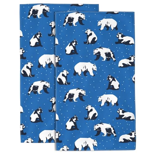 Bears Hand Towel for Bathroom Set of 2 Hand Bath Towels Soft Absorbent Decorative Towels for Bathroom Kitchen Yoga Home Decor 14 x 28 in - color: Bears