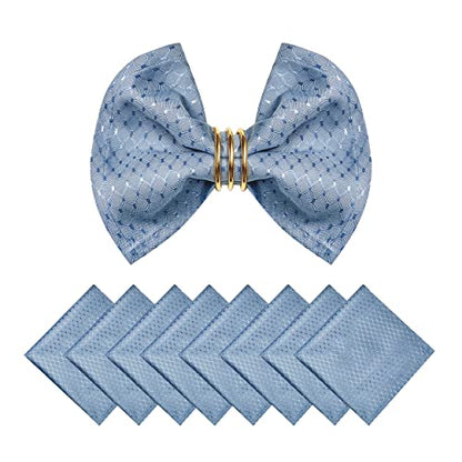 Light Blue Jacquard 17x17 Square Polyester Cloth Napkins Set of 8 | Waterproof, Stain Resistant, Shrink Proof, Washable, fabric, Outdoor, Dining, Wedding, Kitchen, Party, Banquet, Reusable - color: Light Blue