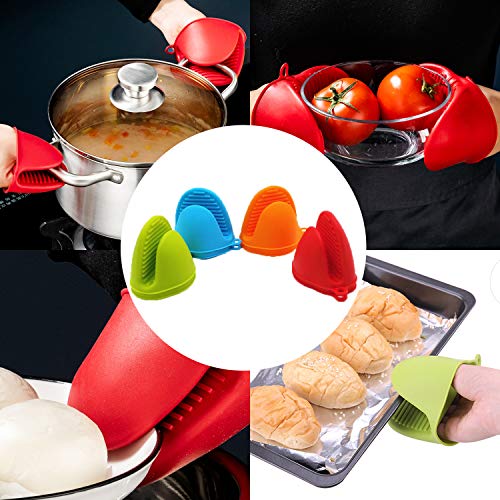 NEPAK 4 Pairs Silicone Cooking Pinch Grips Oven Mitts Potholder for Kitchen Cooking & Baking - size: 4 Pairs