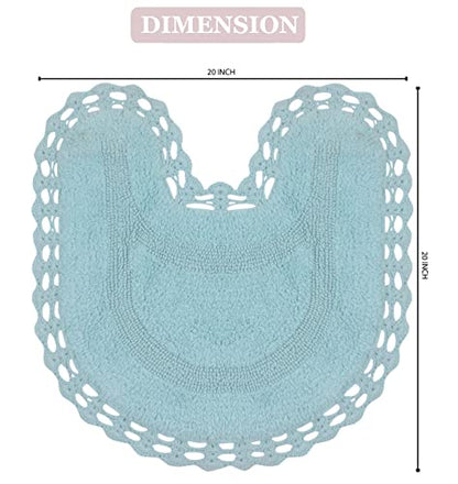 Home Weavers Hampton Crochet Reversible Bathmat 100% Cotton Bathroom Rugs Set, Washable Rug, Thick Extra Soft and Absorbent Bath Rug, Kitchen Mat, Bath Mat Set, Mat Non Slip, 20"x20" Contour, Aqua - color: Aqua, size: 1'8" x 1'8" (Contour)