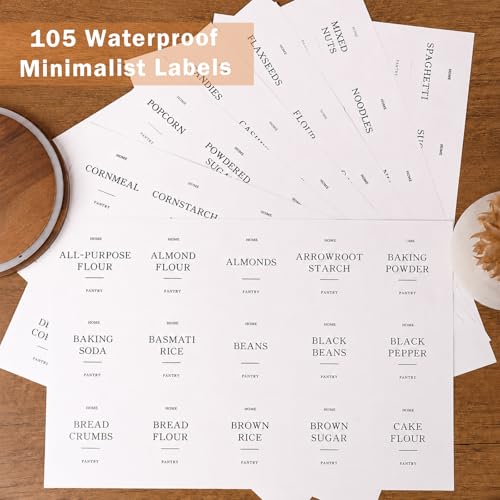 6 Pack Glass Jars with Acacia Lids, 21oz Pantry Airtight Storage Containers | Glass Kitchen Canisters with 105 Labels, Food Storage Containers for Pantry with Wood Lids for Coffee, Tea, Sugar, Spice - size: 21oz 6 Pack