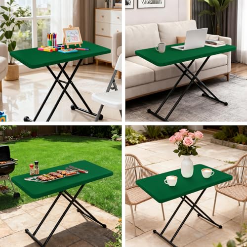 NEWISHER Fitted Rectangle Tablecloth 20 x 30 Inch Elastic Table Cloth - color: Green, size: 30" x 20" (Rectangular)
