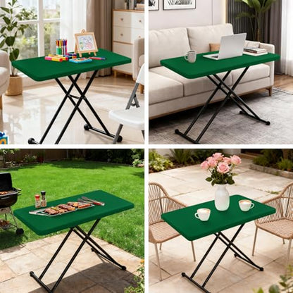 NEWISHER Fitted Rectangle Tablecloth 20 x 30 Inch Elastic Table Cloth - color: Green, size: 30" x 20" (Rectangular)