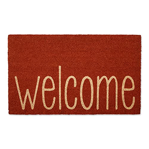 DII Natural Coir Doormat Outdoor Welcome Mat, 17x29, Rusty Orange - color: Rusty Orange