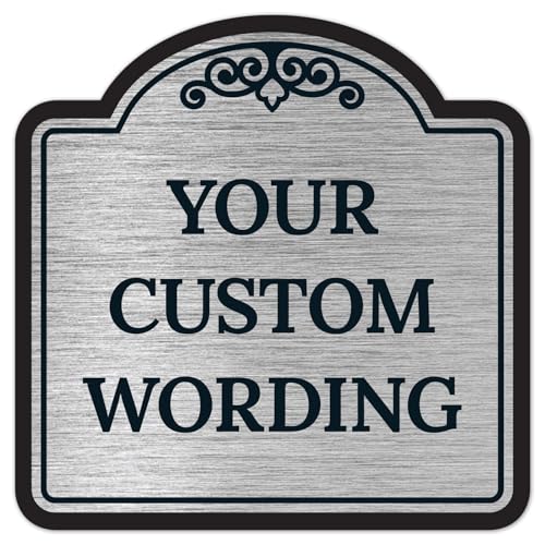 Custom Decorative Sign, Personalized Metal Sign for Business, Driveway, Home, Airbnb, Office Door Plaque, Brushed Nickel Sign, 8x8 Inches, ACM, Fade Resistant, Made in USA by Sigo Signs - color: Brushed Nickel, size: 8x8