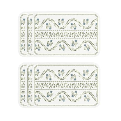 Vinyl Waterproof Placemats Set of 6 Rectangular,12"*17"-Mosella D | Wipeable Beautiful Print Place Mats,Stain Resistant,Heat Resistant,Everyday Meals,Kitchen,Dinning,Holiday,Decor - color: Mosella D
