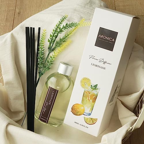 Lemon Scented Air Freshener, Reed Diffuser Scent for Apartment, Lemon Infussd Room Freshener, Citrus House Scent, New Apartment Essentials, House Warming Gifts New Home - color: Lemonade