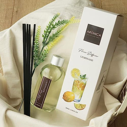 Lemon Scented Air Freshener, Reed Diffuser Scent for Apartment, Lemon Infussd Room Freshener, Citrus House Scent, New Apartment Essentials, House Warming Gifts New Home - color: Lemonade