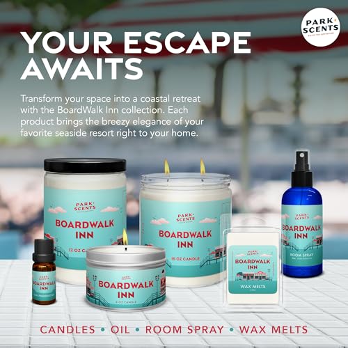 Boardwalk Inn – Theme Park Resort Inspired Luxury Hotel Candle Wax Melts – Bergamot Thyme Chrysanthemum Jasmine White Tea Wax Cubes – Birthday Gifts for Women, Sister, Hostess (3 Pack)