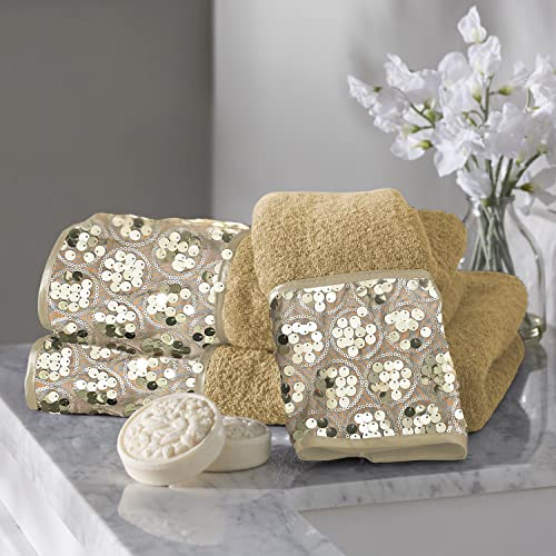 Zahari Home Sinatra 3 Piece Bathroom Towel Set Bath Towel Hand Towel Wash Cloth Absorbent, Champagne - color: Champange