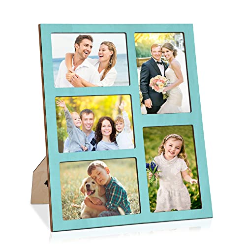 Wooden Collage Picture Frame, 4x6 inches, 5 Openings, Tabletop & Wall Mount, Lightweight, Polished, Classic, Home Decoration Artwork, Unique Photo Gift - color: 5-Openings Frame