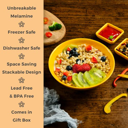 Unbreakable Ramen Bowl Set with Chopsticks and Spoon: 2 large Japanese Style Melamine Ramen Bowls, Dipping Bowls and Chopstick Stands for Asian Pho Soup Thai Miso Udon Wonton (2 Bowl Set, Yellow) - color: Yellow, size: 2 Bowl Set